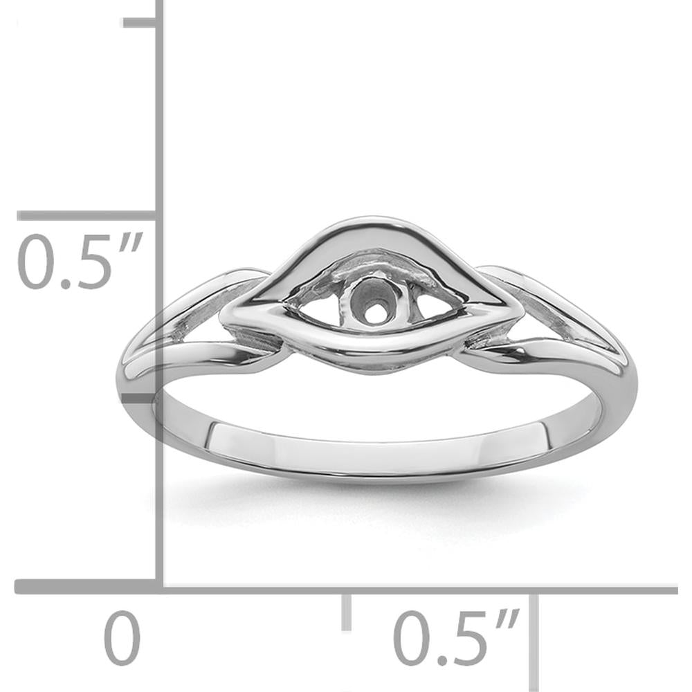 10K White Gold Twisted Band Diamond Ring Mounting with Polished Finish