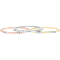 10K White, Yellow, and Rose Gold Stackable Diamond Bands Set - .16 Carat Total Diamond Weight