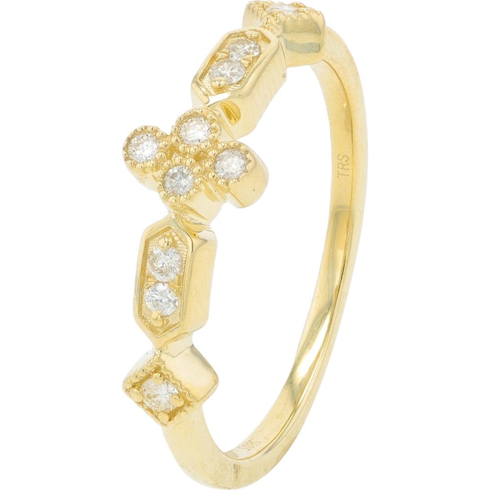 10K Yellow Gold 0.17 Carat Diamond Band - Prong Set Diamonds