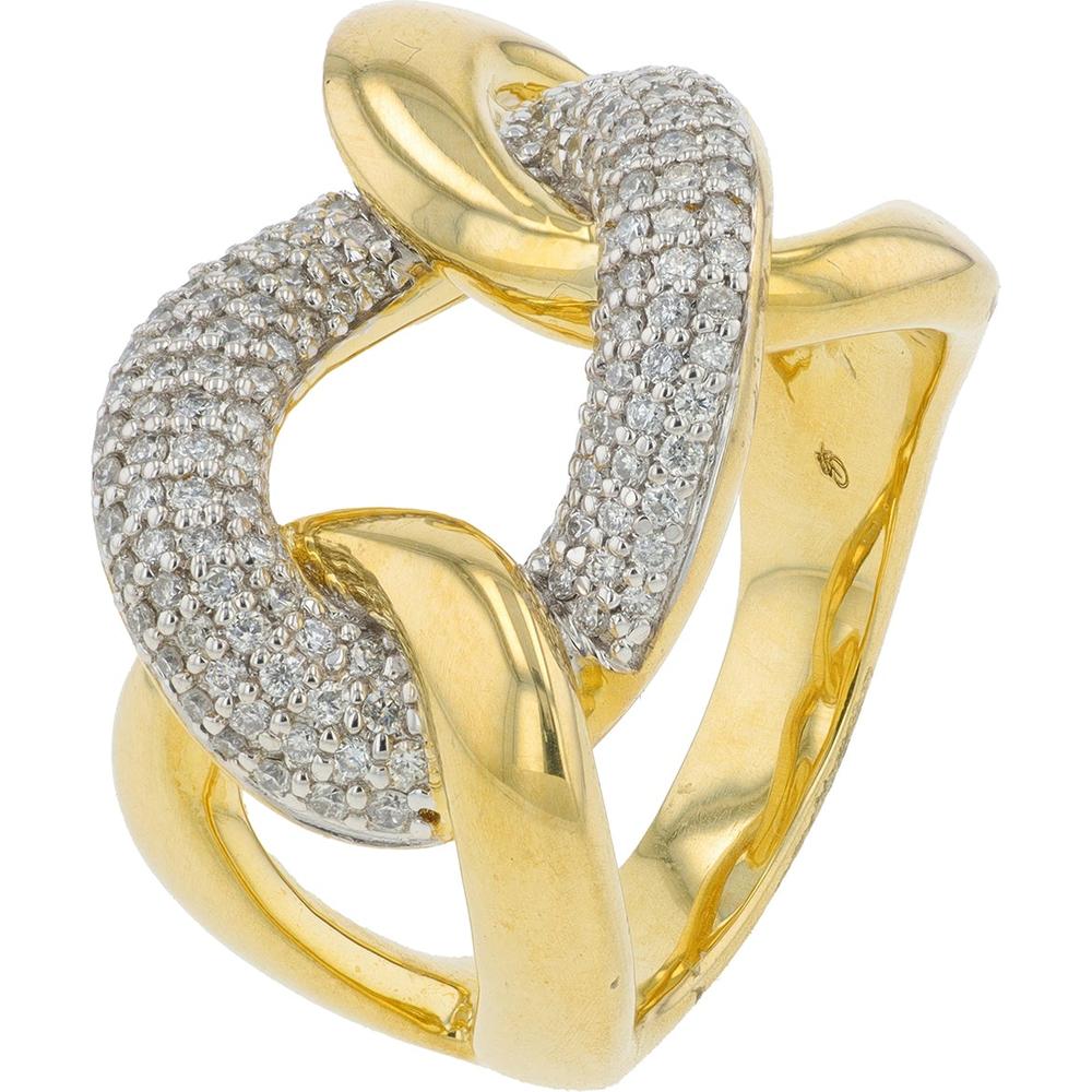 10K Yellow Gold 0.50 Carat Diamond Interlocking Ring