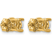 10K Yellow Gold 1.00 Carats Total Round Diamond Stud Earrings by Oro Pregiato