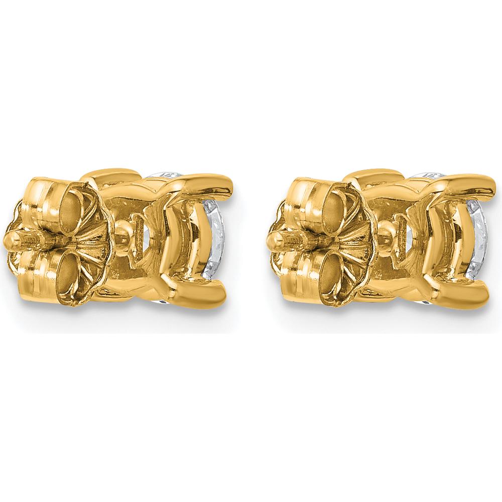 10K Yellow Gold 1.00 Carats Total Round Diamond Stud Earrings by Oro Pregiato