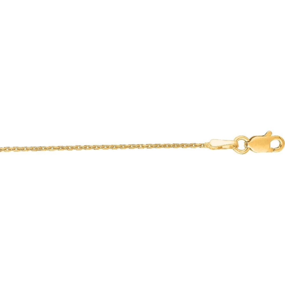10K Yellow Gold 1.1mm Diamond Cut Cable Chain Necklace - 20" by Orozza Fine Jewelry