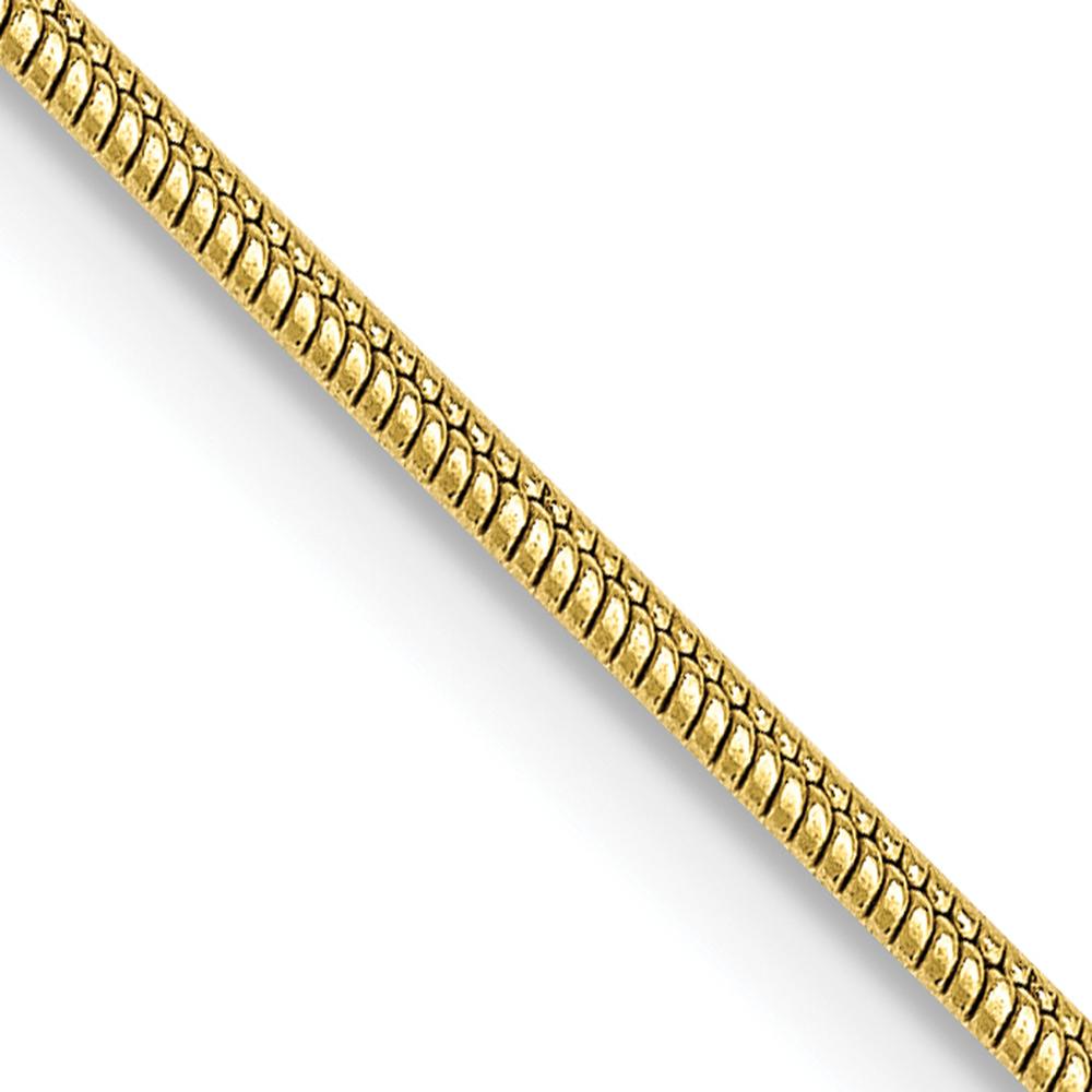 10K Yellow Gold 1.1mm Round Snake Chain Necklace - 20"