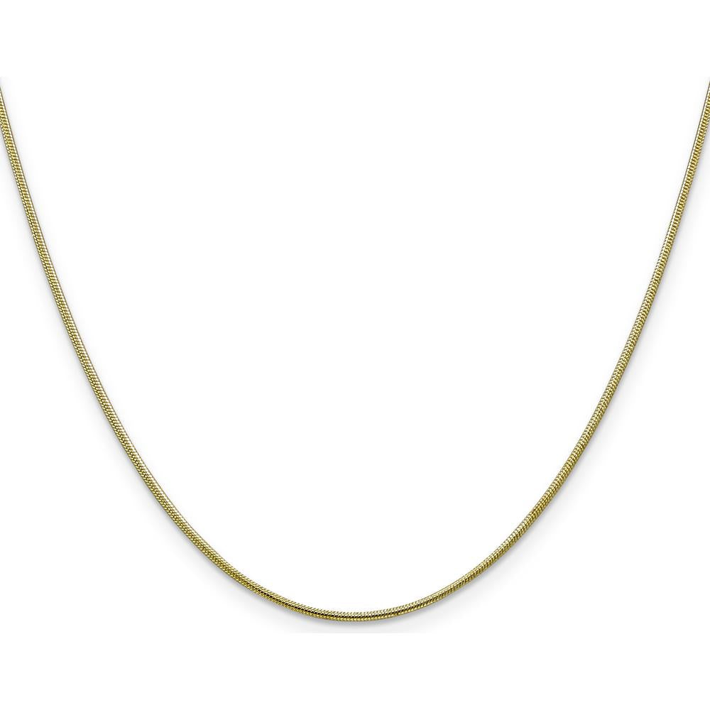10K Yellow Gold 1.1mm Round Snake Chain Necklace - 20"