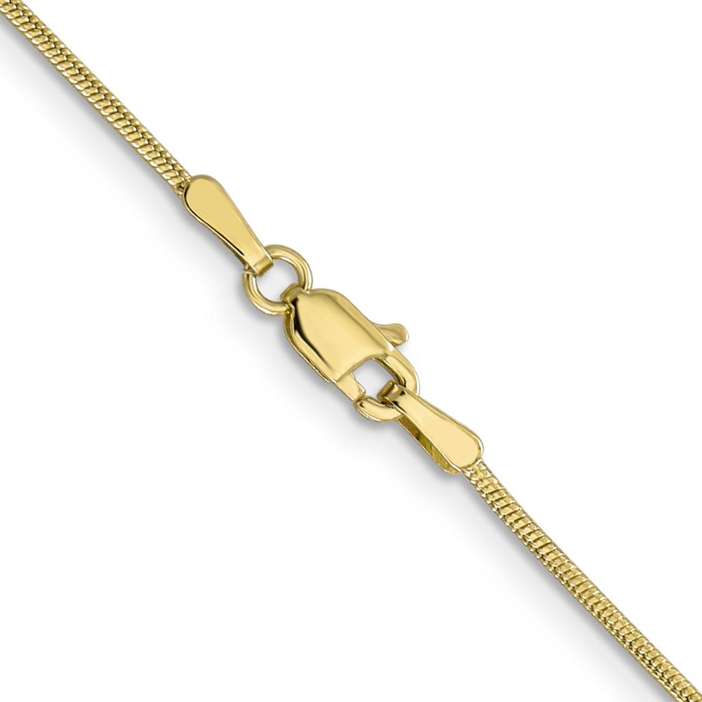 10K Yellow Gold 1.1mm Round Snake Chain Necklace - 20"