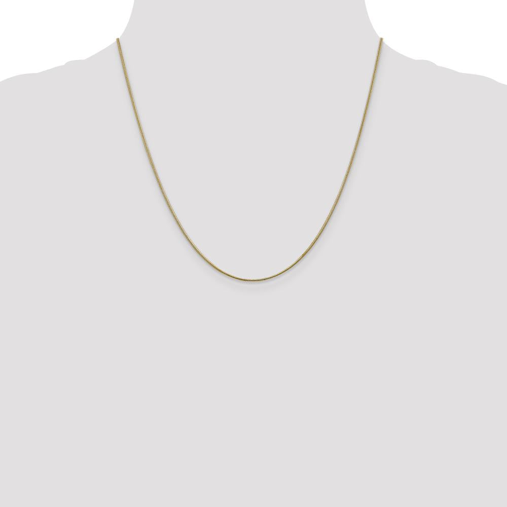 10K Yellow Gold 1.1mm Round Snake Chain Necklace - 20"