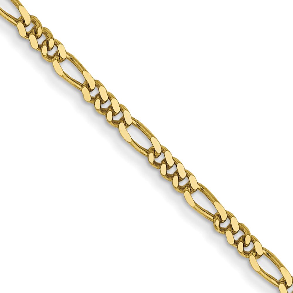 10K Yellow Gold 1.25mm Flat Figaro Pendant Chain - 24"