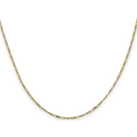 10K Yellow Gold 1.25mm Flat Figaro Pendant Chain - 24"
