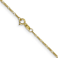 10K Yellow Gold 1.25mm Flat Figaro Pendant Chain - 24"