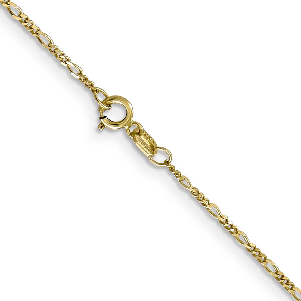 10K Yellow Gold 1.25mm Flat Figaro Pendant Chain - 24"