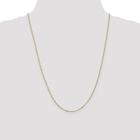10K Yellow Gold 1.25mm Flat Figaro Pendant Chain - 24"