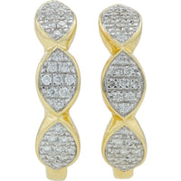 10K Yellow Gold 1/4 Carat Diamond Hoops with Pavé Setting - Elegant Hoop Earrings for Women