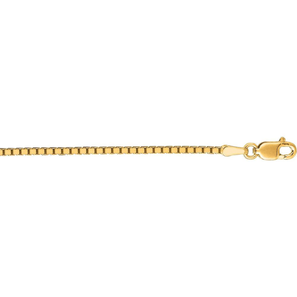 10K Yellow Gold 1.4mm Classic Box Chain Necklace - 22" by Orozza Fine Jewelry