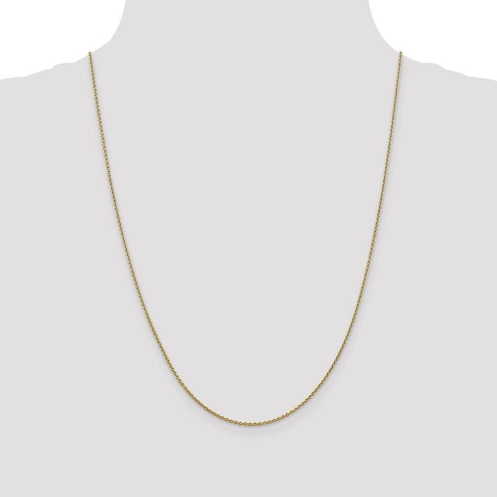 10K Yellow Gold 1.4mm Forzantine Cable Chain Necklace - 24"