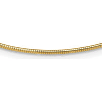 10K Yellow Gold 1.4mm Round Omega Necklace - 16"