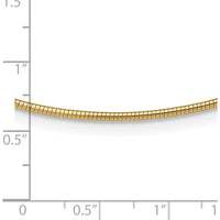10K Yellow Gold 1.4mm Round Omega Necklace - 16"