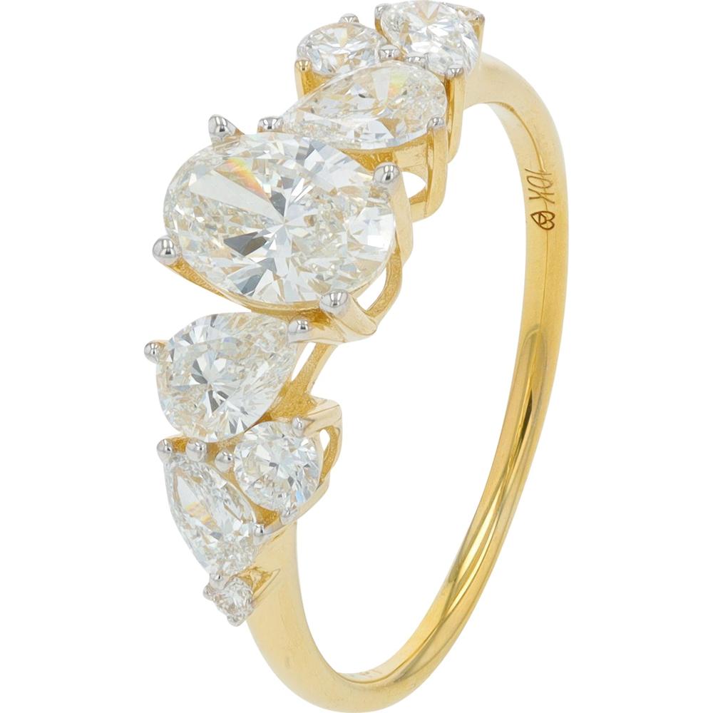 10K Yellow Gold 1.50 Carat Lab Grown Diamond Engagement Ring - Prong Set Brilliant Sparkle