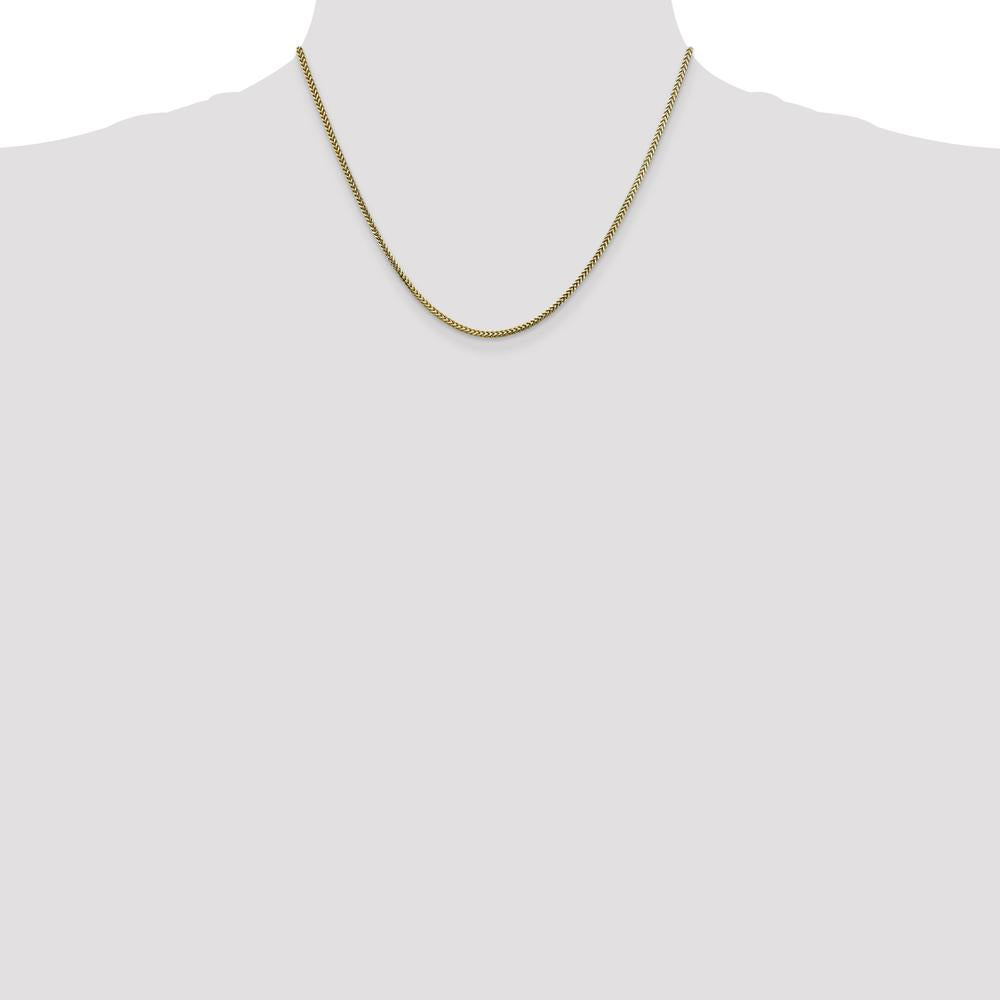 10K Yellow Gold 1.5mm Franco Chain Necklace - 18" Long