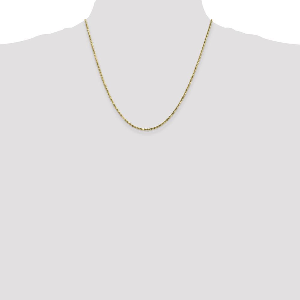 10K Yellow Gold 1.75mm Diamond-Cut Rope Chain Necklace - 20 Inch