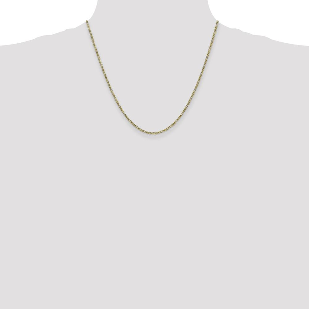 10K Yellow Gold 1.75mm Flat Figaro Chain Necklace - 20"