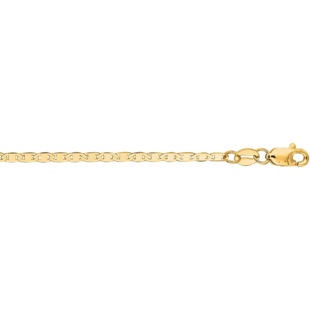 10K Yellow Gold 1.7mm Mariner Link Chain Necklace - 24" by Orozza Fine Jewelry