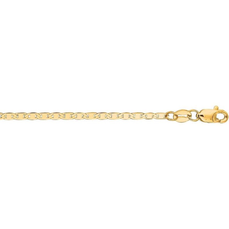10K Yellow Gold 1.7mm Mariner Link Chain Necklace - 24" by Orozza Fine Jewelry