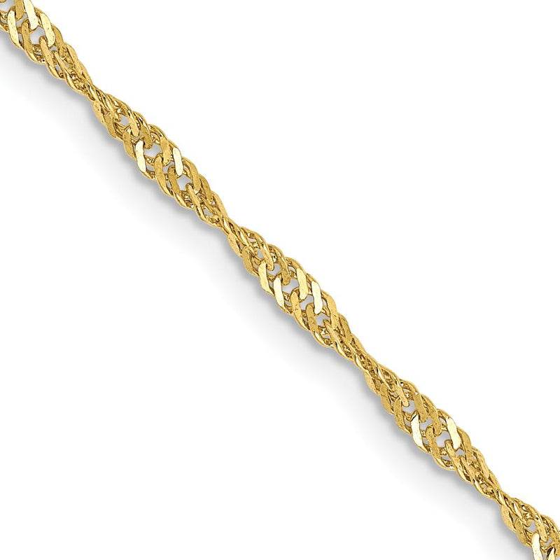 10K Yellow Gold 1.7mm Singapore Chain Necklace - Polished Finish, 18"