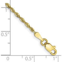 10K Yellow Gold 1.85mm Diamond-Cut Quadruple Rope Chain Bracelet - Solid, Polished Finish, Lobster Clasp