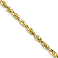 10K Yellow Gold 1.8mm Diamond-Cut Rope Chain - 16" Length