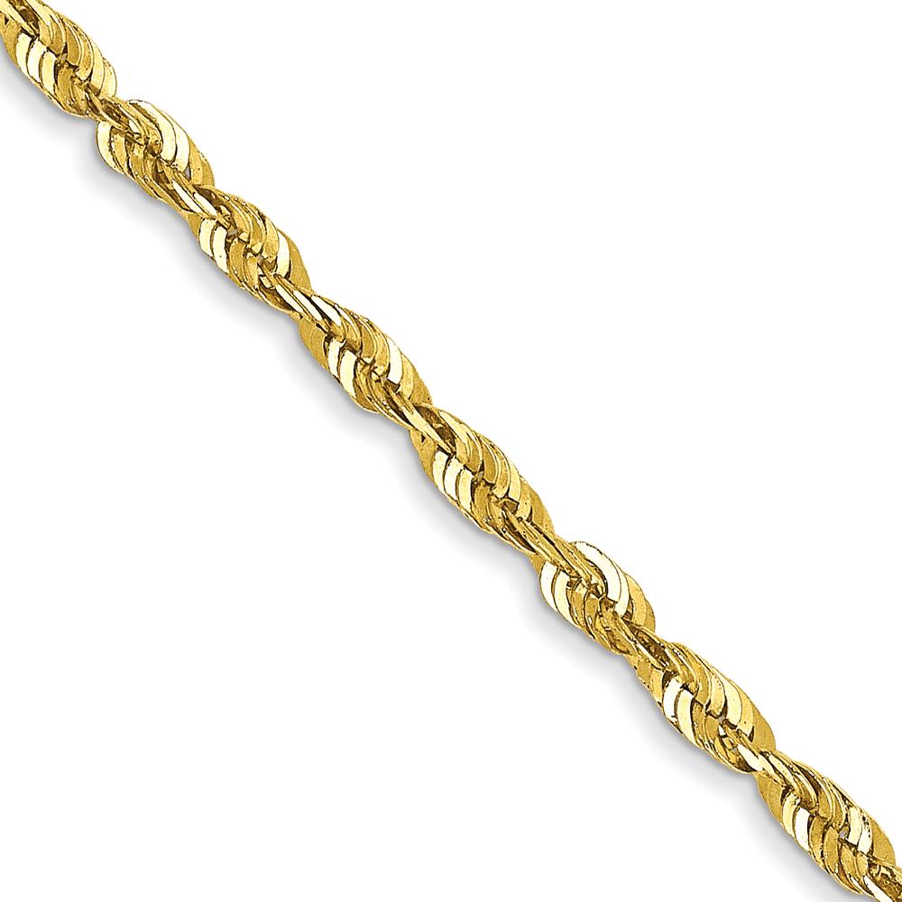 10K Yellow Gold 1.8mm Diamond-Cut Rope Chain - 16" Length