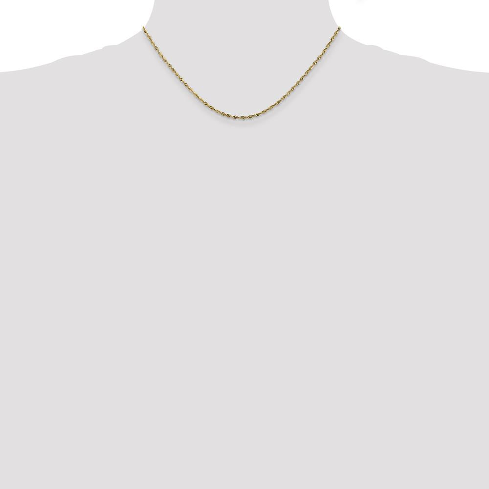 10K Yellow Gold 1.8mm Diamond-Cut Rope Chain - 16" Length
