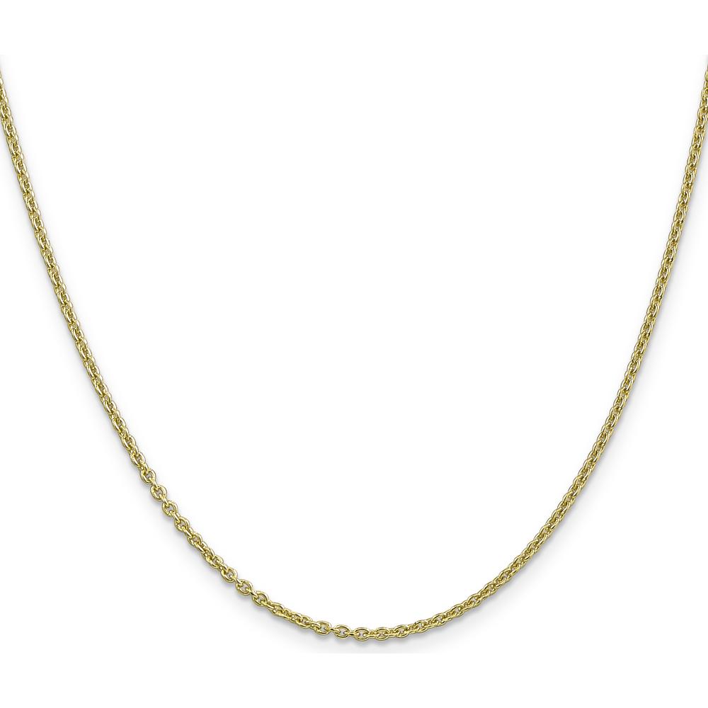 10K Yellow Gold 1.8mm Forzantine Cable Chain Necklace - 18", Solid Polished Finish