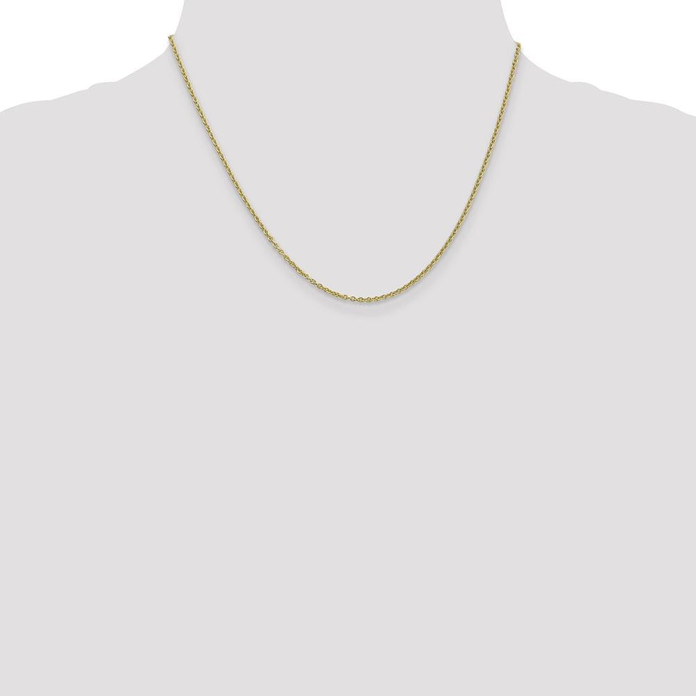 10K Yellow Gold 1.8mm Forzantine Cable Chain Necklace - 18", Solid Polished Finish