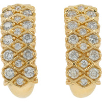 10K Yellow Gold 1 Carat Total Diamond J - Hoop Earrings - 0.50 Carat Each Earring