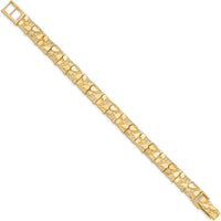 10K Yellow Gold 10.0mm Nugget Chain Bracelet - 7 Inch