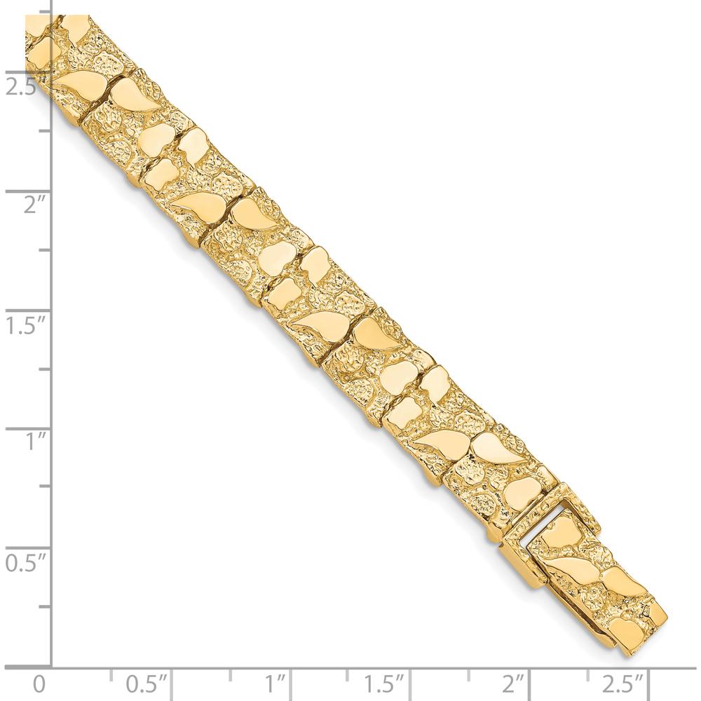 10K Yellow Gold 10.0mm Nugget Chain Bracelet - 8"
