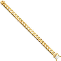 10K Yellow Gold 10.2mm Hand-Polished Fancy Link Bracelet - 8" Length
