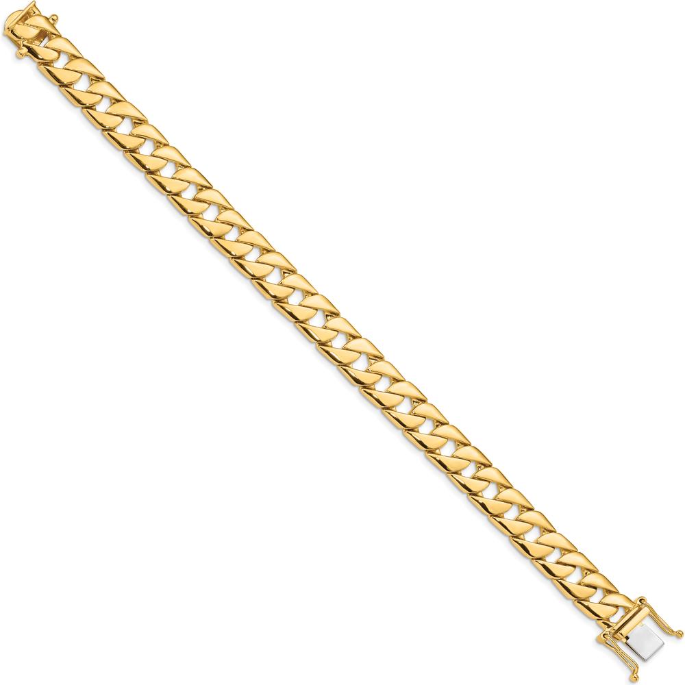 10K Yellow Gold 10.2mm Hand-Polished Fancy Link Bracelet - 8" Length