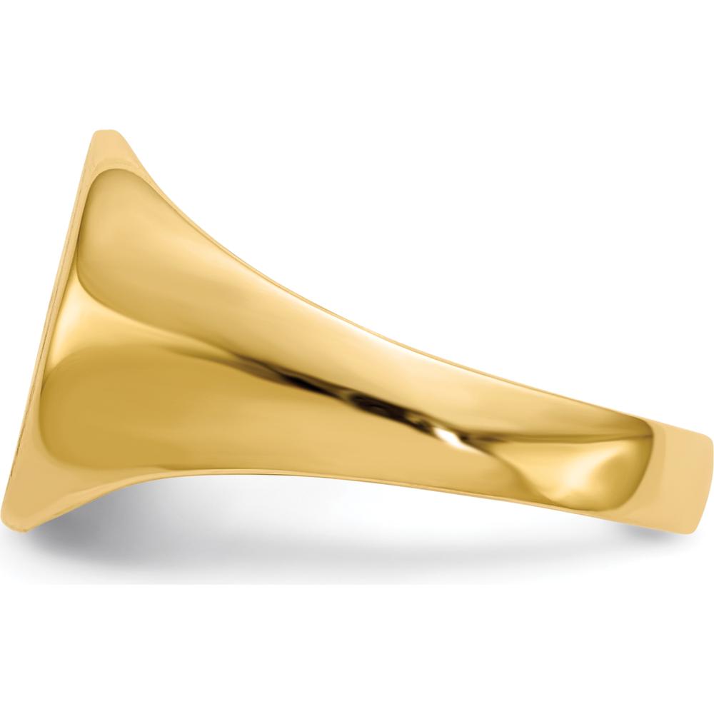 10K Yellow Gold 10.5x11.0mm Closed Back Signet Ring with Brushed Satin Finish