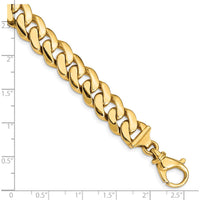 10K Yellow Gold 10.75mm Hand Polished Fancy Link Bracelet - 8.5"
