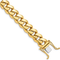 10K Yellow Gold 10.7mm Polished Miami Cuban Link Bracelet - 8.25" Length