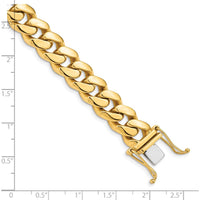 10K Yellow Gold 10.7mm Polished Miami Cuban Link Bracelet - 8.25" Length