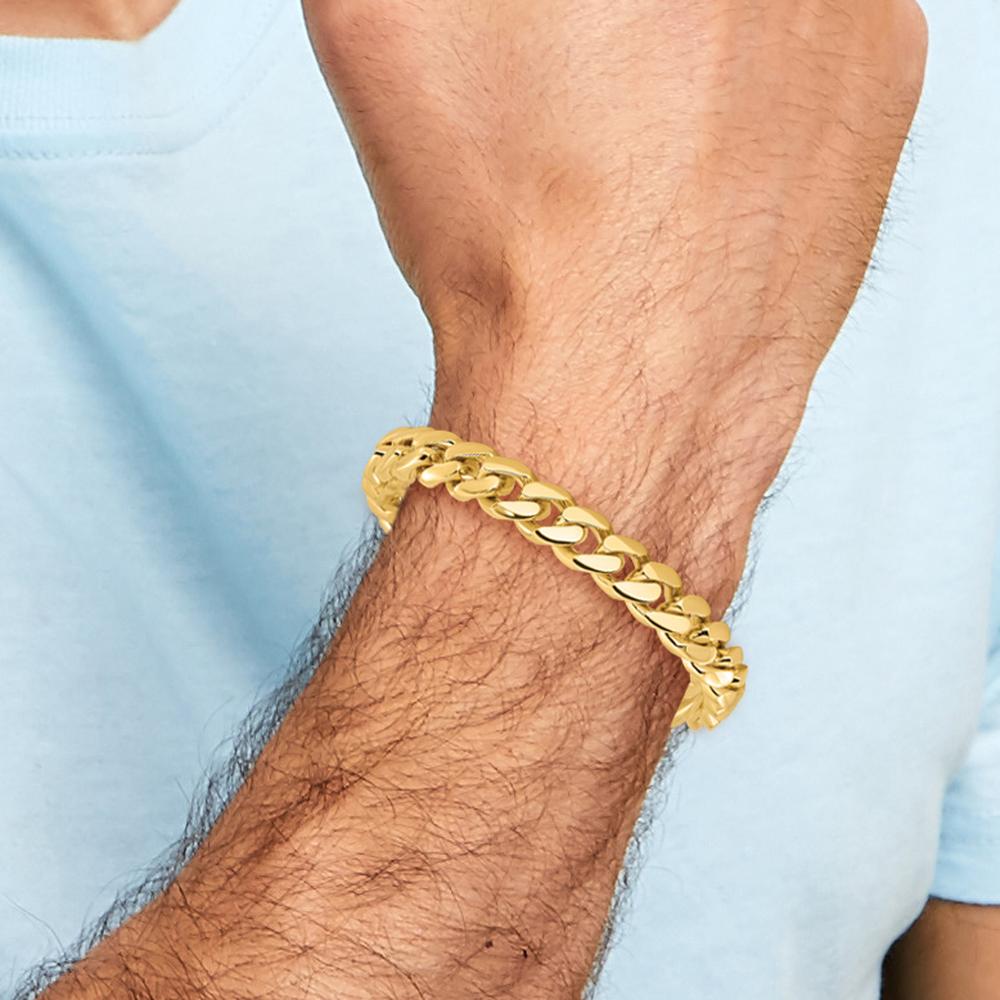 10K Yellow Gold 10.7mm Polished Miami Cuban Link Bracelet - 8.25" Length