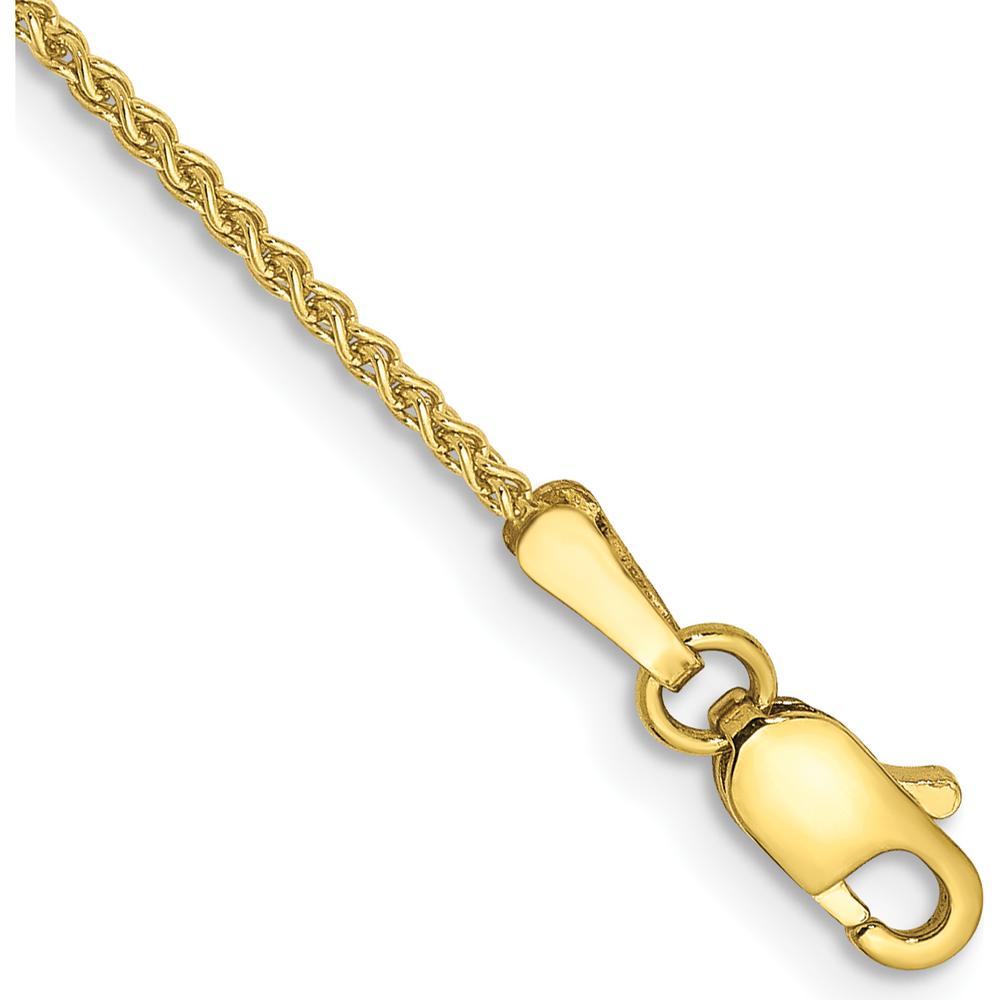 10K Yellow Gold 10" Spiga Chain Anklet - 1.25mm Width