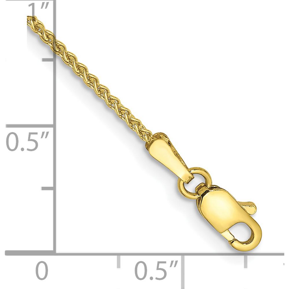 10K Yellow Gold 10" Spiga Chain Anklet - 1.25mm Width