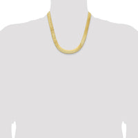 10K Yellow Gold 10mm Herringbone Chain Necklace - 20"