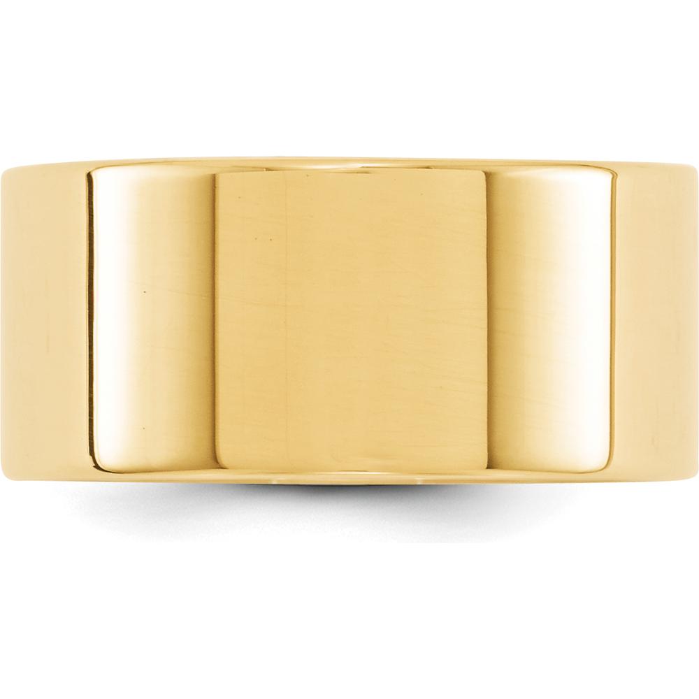 10K Yellow Gold 10mm Lightweight Flat Wedding Band - Size 11