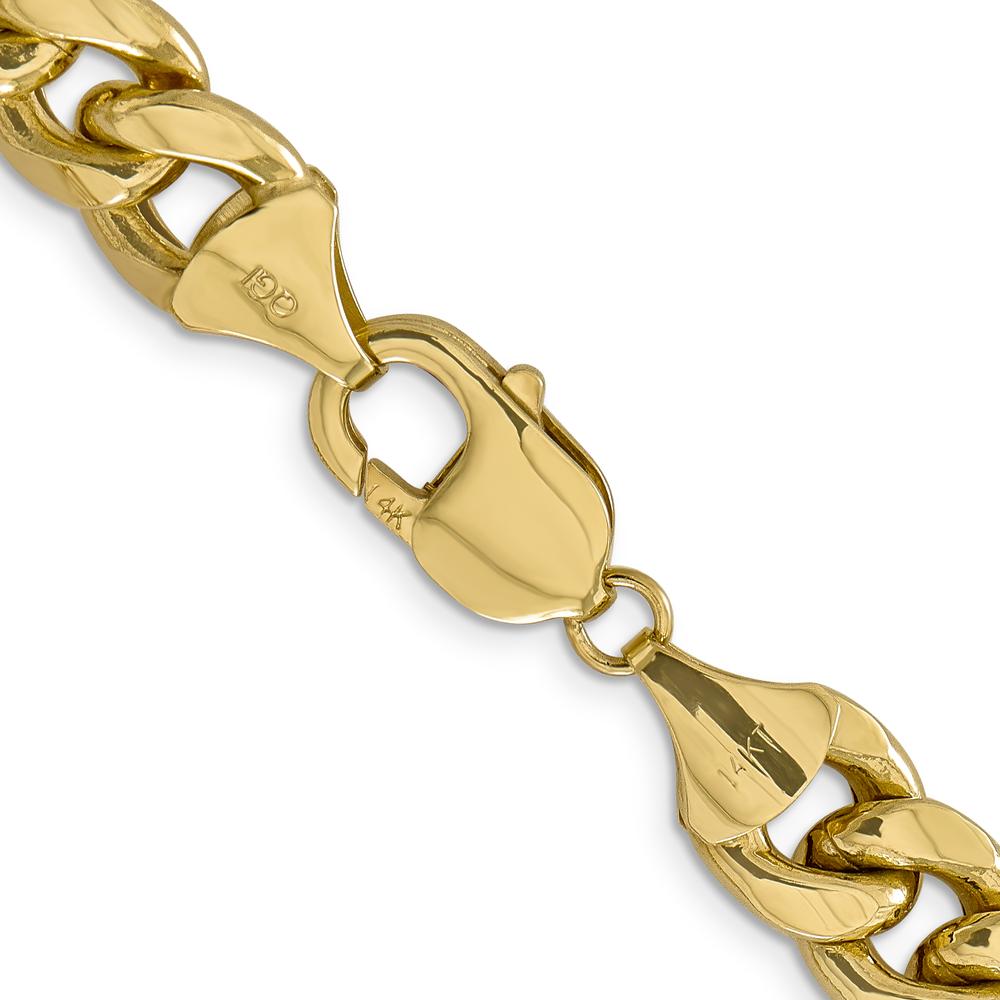 10K Yellow Gold 11mm Semi-Solid Miami Cuban Chain Necklace - 22"