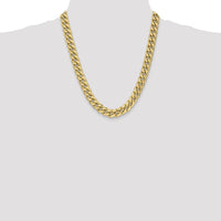 10K Yellow Gold 11mm Semi-Solid Miami Cuban Chain Necklace - 22"